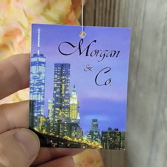 Morgan and Co. Juniors Mini Dress With Layered Skirt Yellow Peach Size M NWT - Picture 5 of 13